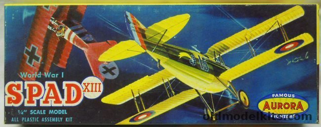 Aurora 1/48 Spad XIII World War I Fighter, 107-69 plastic model kit